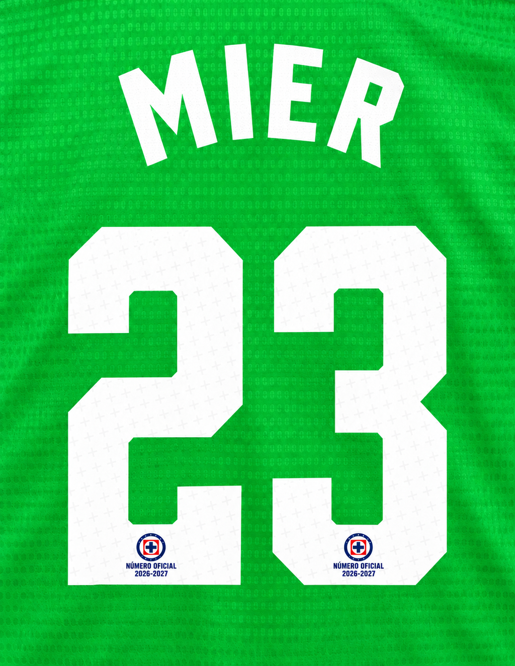 Official Name Set Mier #23 Cruz Azul 2026-2027 Green Goalkeeper Shirt