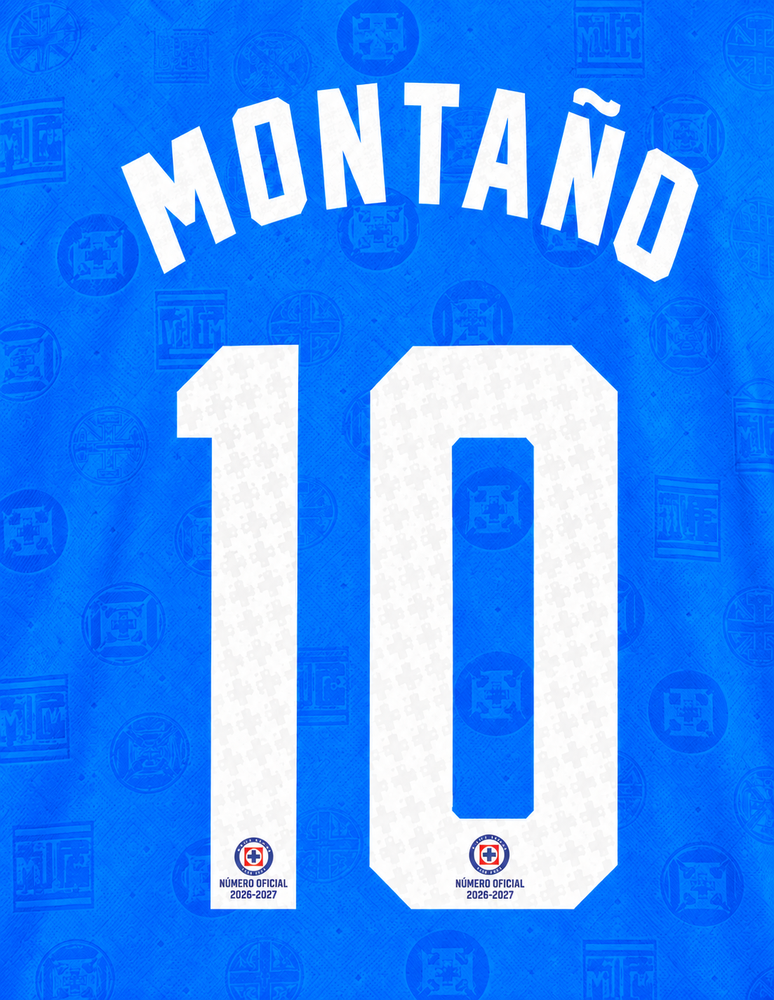 Official Name Set Montaño #10 Cruz Azul 2026-2027 Home Shirt