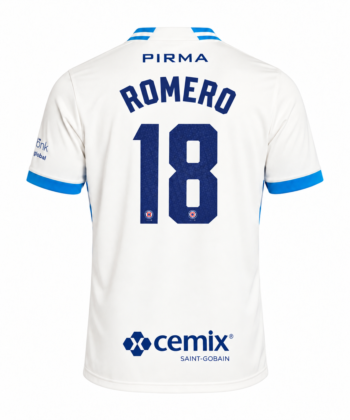 Official Name Set Romero #18 Cruz Azul 2026-2027 Away Shirt - back view