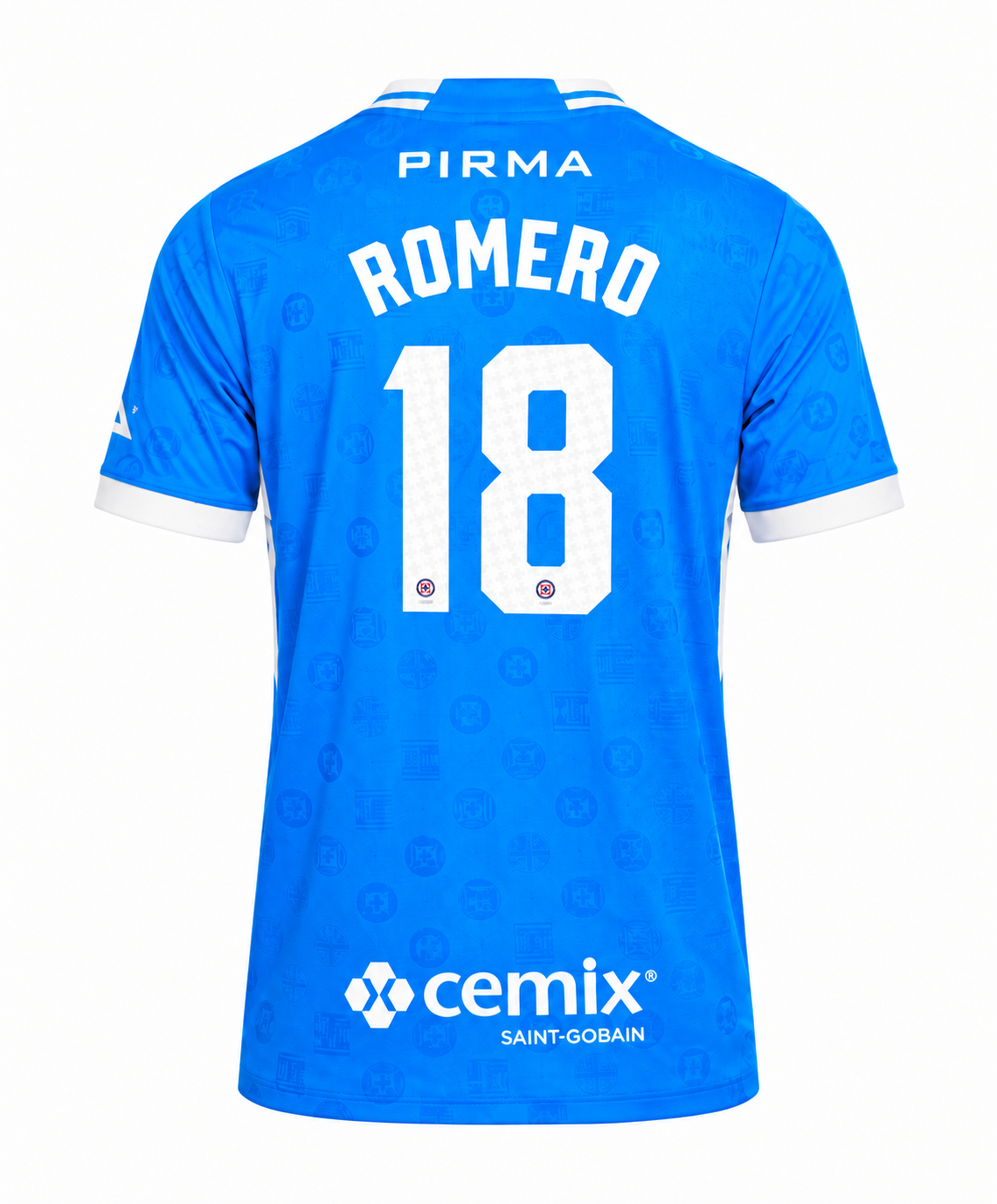 Official Name Set Romero #18 Cruz Azul 2026-2027 Home Shirt - back view