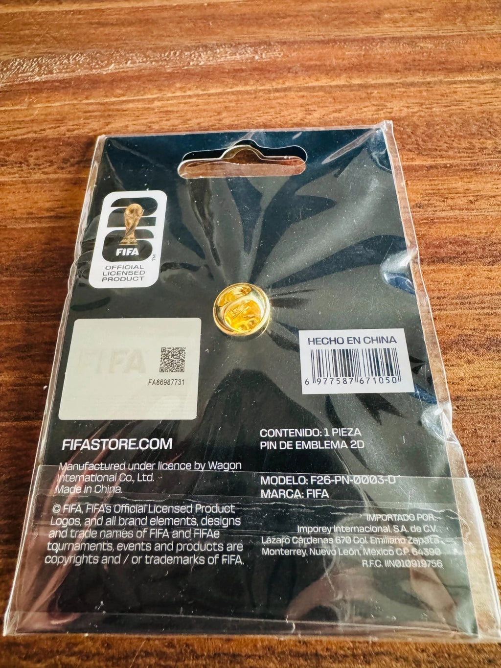 COLLECTIBLE PIN FIFA WORLD CUP 2026 CUP LOGO