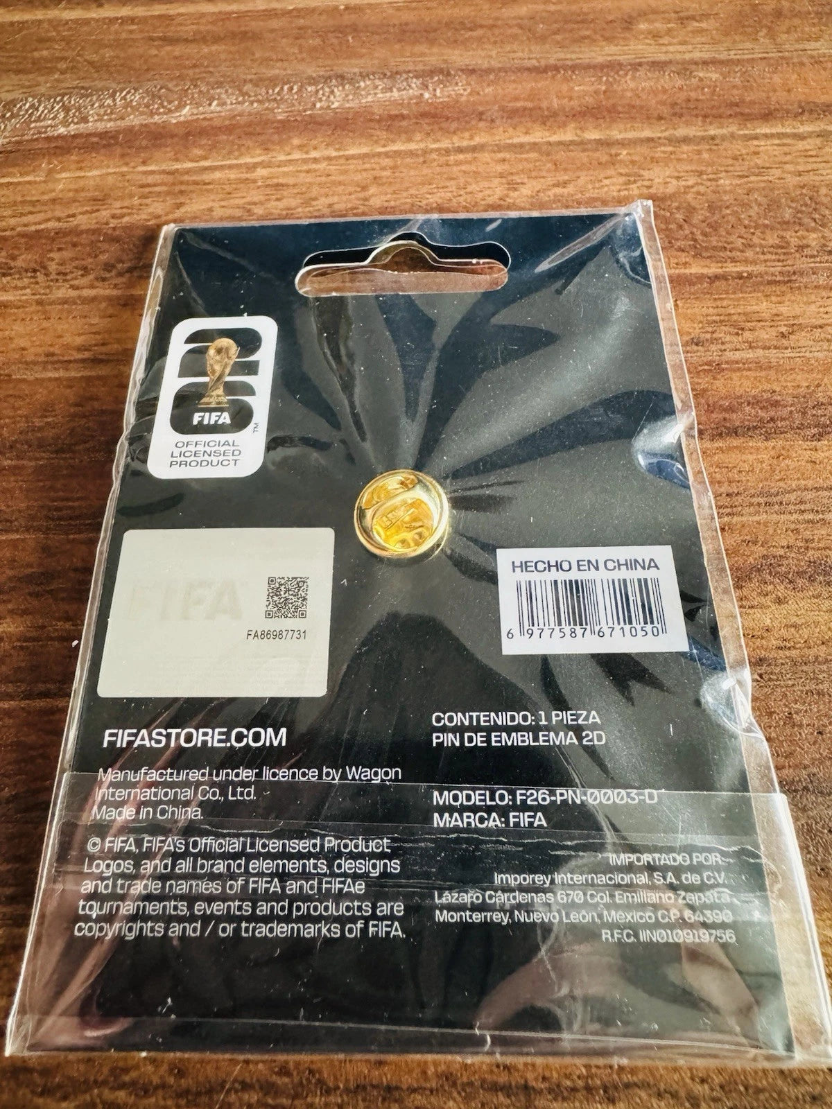 COLLECTIBLE PIN FIFA WORLD CUP 2026 CUP LOGO MEXICO VERSION